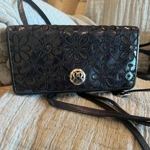 Brighton Metallic Blue Wallet On A String